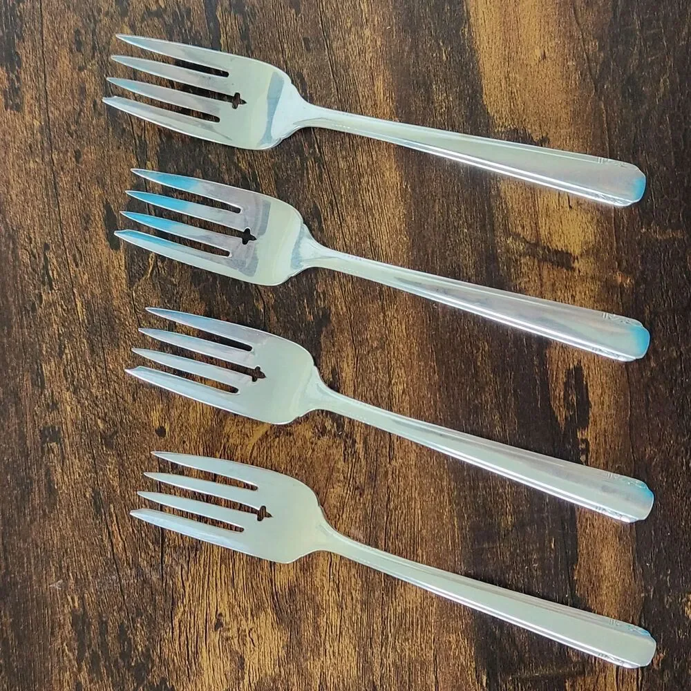 Oneida ELAINE Salad Fork Set 4 Flatware Silverware Silver Plate Cutlery Vintage